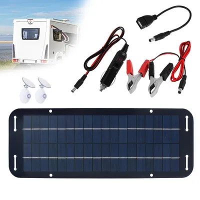 Obrázek produktu pro Solární panel 6W Mobilní solární systém pro elektrárnu Solární akumulátor Solární generátor, IP65 Vodotěsný fotovoltaický solární systém pro auto, loď, karavan