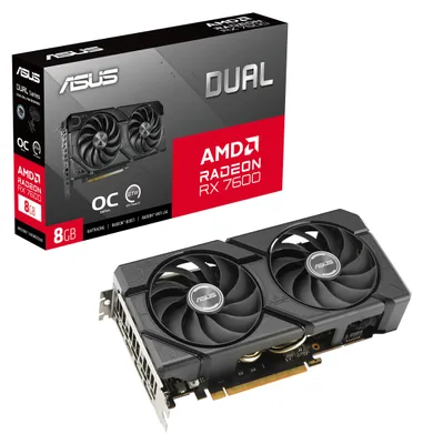 Produktbild von ASUS Radeon RX 7600 DUAL EVO OC, Grafikkarte, (RDNA 3, GDDR6, 3x