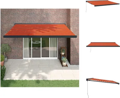 Produktbild von vidaXL Markise Einziehbar Orange und Braun 4x3 m Stoff und Aluminium -  Markisen