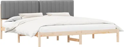 Produktbild von Bettgestell mit gepolstertem Kopfteil Hellgrau 200 x 200 cm