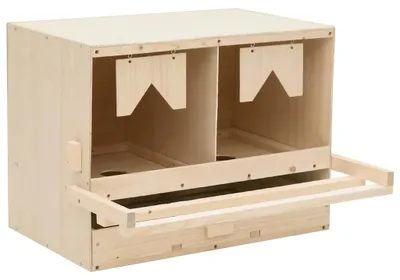 Produktbild von vidaXL Legenest für Hühner 2 Fächer 63x40x45 cm Massivholz Kiefer