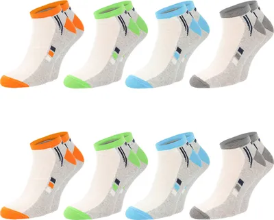Produktbild von SUMMER COLOR Sneaker Socken, 8 Paar – Baumwolle mit Weichbund, Größe 39–42