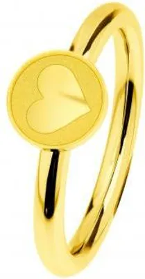 Produktbild von Damen Ring mit Herz-Motiv, schlankes Banddesign, Goldene Optik