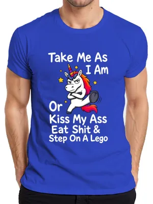 Immagine prodotto di "Accettami così come sono, oppure vattene a quel paese." T-shirt da uomo, blu, taglia L, con scritta divertente e sarcastica