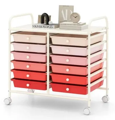 Immagine prodotto di Carrello portaoggetti con 12 cassetti, ideale per la casa e l'ufficio