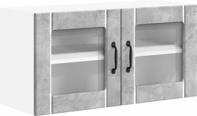 Produktbild von vidaXL Wandglas-Schrank LUCCA Betongrau 80 x 31 x 40 cm Holzwerkstoff