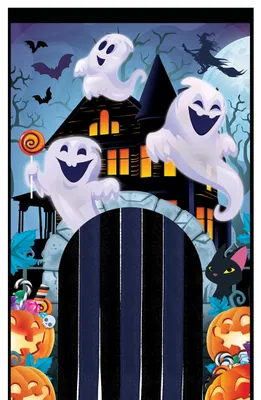 Image de Rideau de porte fantômes Halloween Deko