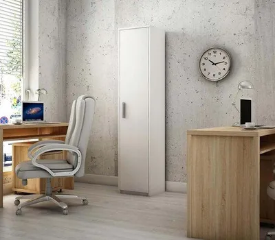 Produktbild von Famanu Hochregal R40Z mit Türen - 40 x 182 x 35 cm, 4 Regale, 5 Fächer, weiß