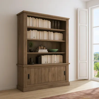 Immagine prodotto di Evandro - Libreria, 122x40x203h cm Marrone Noce, 3 Ripiani