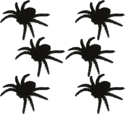 Immagine prodotto di Set di decorazioni di Halloween Ragni neri pelosi, inquietantemente realistici, Decorazione per feste spaventose Animali ragno per un divertimento spaventoso, Colore: Nero
