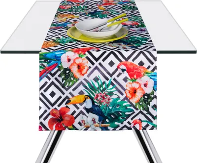 Produktbild von Excelsa Tischläufer Tropical Chic Baumwolle 45x140 cm Bunt