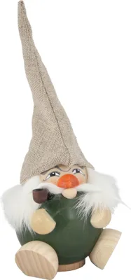 Produktbild von Seiffener Volkskunst Räucherfigur Waldzwerg Moosgrün - Größe ca. 19cm, für Räucherkerzen Größe M (Standard) - 19033