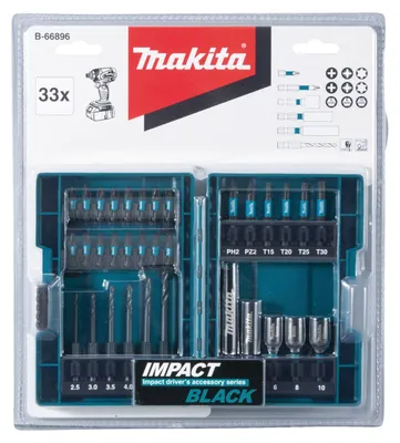 Produktbild von Makita Impact Black - Schraubendreher- und Bohreinsatzset - 33 Stücke - 5 mm, 4 mm, 3 mm, 2,5 mm, 3,5 mm, 4,5 mm - torx, phillips, pozidriv - T15, T20