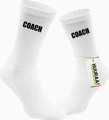 Produktbild von Huuraa Uni Socken Coach Training 42/46 White Baumwolle Tennissocken Geschenkidee