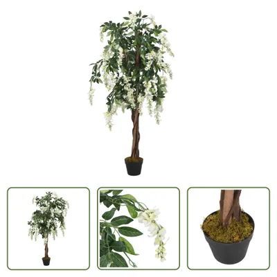 Immagine prodotto di The Living Store Albero di glicine artificiale 1470 foglie 200 cm verde e bianco