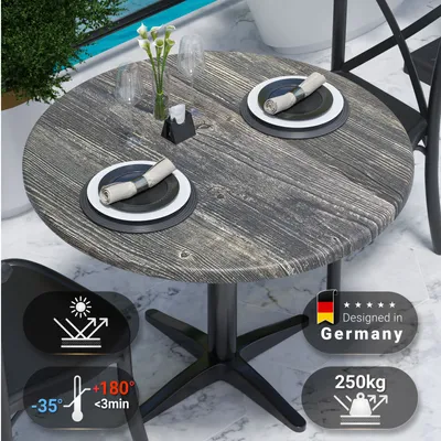 Produktbild von JAMAIKA | Bistro Außen Tischplatte | Ø 70 cm | Rustikales Kiefer | Rund | Topalit Tischplatte