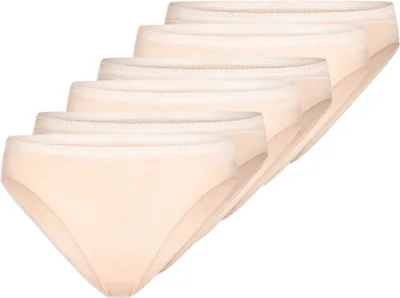 Produktbild von Schiesser 6er Pack Baumwolle Lace Rio Slip Mit Spitzenband am Bund, Softe, flache Abschlüsse, Elastische Single-Jersey-Qualität