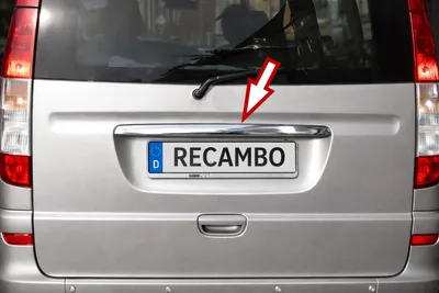 Immagine prodotto di Per MERCEDES VITO, VIANO W639, MODANATURA DECORATIVA IN ACCIAIO INOSSIDABILE sopra la TARGA DEL BAGAGLIAIO