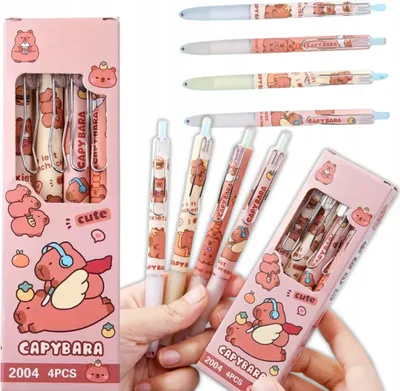 Obrázek produktu pro Pera do školy Školní sada tužek Capybara, černý inkoust, 4 ks.
