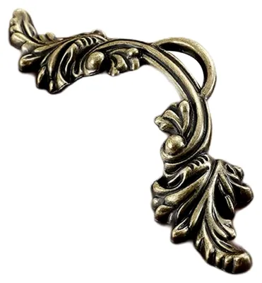 Produktbild von 6 Stück Vintage Schrankgriffe in Antik-Bronze, geschnitzte Möbeltürgriffe für Schränke und Schubladen, Lochabstand 64 mm