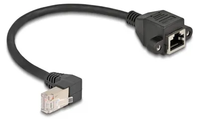Produktbild von DELOCK Netzwerk Verlängerungsk.S/FTP RJ45 St. zu Bu. 90°gew.