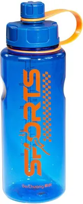 Zdjęcie produktu dla Bidon na wodę 1,1L, sportowy, butelka na siłownię, trening, z sitkiem i uchwytem, niebieski