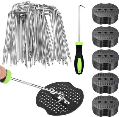 Image de Ancres de sol - Crochets de jardin - Fixations pour jardin - Acier galvanisé - 50 pièces - Argenté