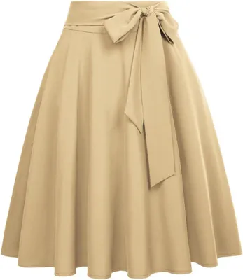 Obrázek produktu pro Dámská sukně, vintage styl, volánová, elegantní, khaki barva, velikost XL
