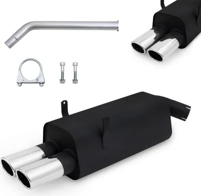 Produktbild von Stahl Sport Auspuff Endschalldämpfer 2x oval 87x70 BMW E36 6 Zyl. Edelstahl End