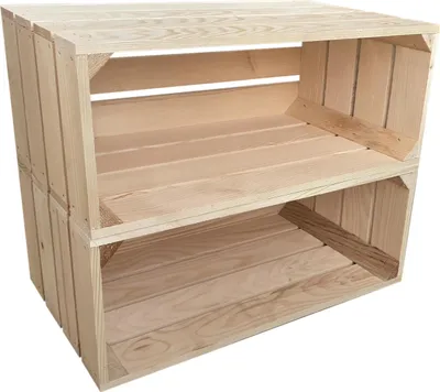 Produktbild von 2er Set Natur Holzkisten 50 x 20 x 15 cm massive Weinkisten in vielen Farben zur Auswahl Holz Kisten Obstkisten Apfelkisten, holzregal.