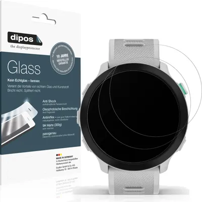 Produktbild von 2x Schutzfolie für Garmin Forerunner 55 matt - Anti-Shock 9H Folie dipos Glass Kunststoffglas