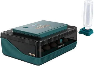 Produktbild von Vollautomatischer Inkubator für 25 Eier, mit intelligenter digitaler Anzeige für Temperatur, Luftfeuchtigkeit und Inkubationstage, geeignet für verschiedene Geflügeleier wie Huhn, Wachtel und Ente