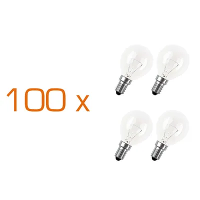 Produktbild von 100 x Tropfen Glühbirne 60W E14 klar Glühlampe 60 Watt Glühbirnen Glühlampen