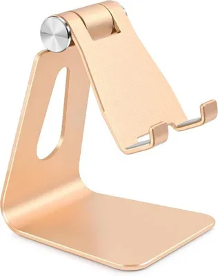 Zdjęcie produktu dla Uchwyt na telefon komórkowy z stopu aluminium do biura, biurowy uchwyt na telefon komórkowy, uchwyt na telefon komórkowy, uchwyt na smartfon, w kolorze złotym