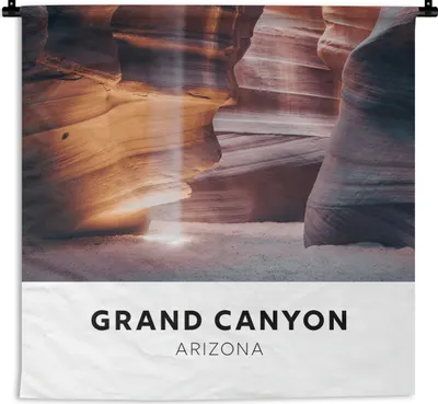 Produktbild von MuchoWow® Wandteppich Wandbehang Amerika - Arizona - Grand Canyon 90x90 cm Tapisserie Dekoration Wandtuch - Wandaufhänger