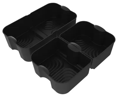 Produktbild von Silikonform für Heißluftfritteuse - Airfryer-Einsatz - 3-teilig - Wiederverwendbar - Schwarz