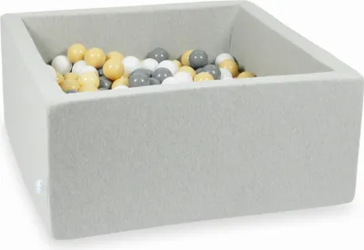 Immagine prodotto di Bacinella grigio chiaro 90x90x40 con 400 palline: Beige, grigio, bianco