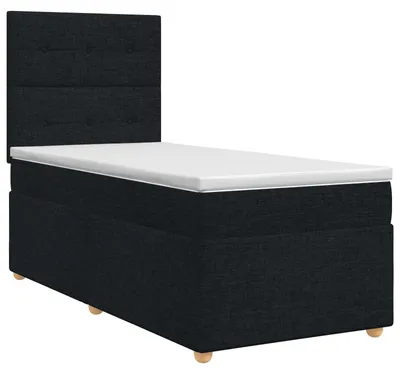 Obrázek produktu pro Skříňová postel s matrací černá 90 x 200 cm látka