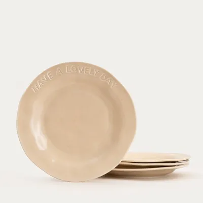Produktbild von HOMLA Set ISERNIA beige Dessertteller 4er-Set
