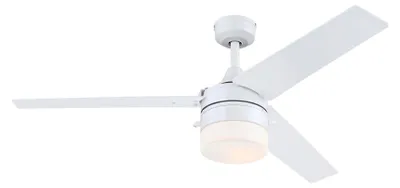 Image de Ventilateur de plafond avec éclairage et chainettes pour l'extérieur Riverton Blanc 132 cm