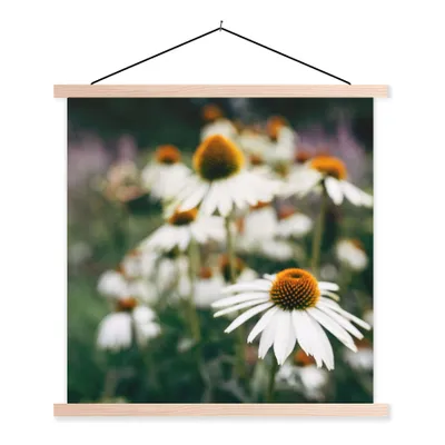 Produktbild von MuchoWow® Textilposter Blumen - Herbst - Botanisch 60x60 cm mit holzfarbenen Rahmen - Wanddekoration