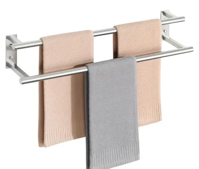 Zdjęcie produktu dla Wieszak na ręczniki ze stali nierdzewnej SUS304 - szczotkowany - 60 cm - do łazienki i kuchni