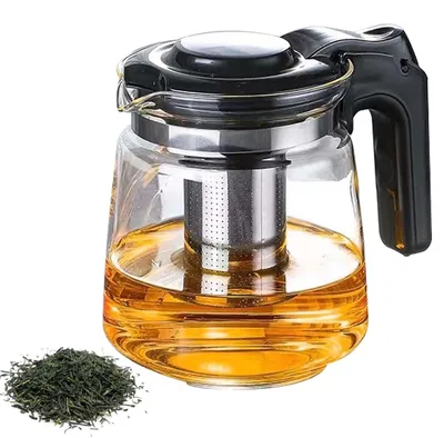 Produktbild von Teekanne 1,6 Liter - Hitzebeständige Glaskanne - Teekanne mit Sieb - Ideal für losen Tee - Hochwertige Verarbeitung - Perfektes Design - Teezubereiter