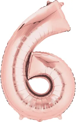 Produktbild von amscan® 9906281 Folienballon XXL Zahl 6 - rose gold