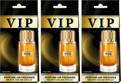 Zdjęcie produktu dla 3x zapach samochodowy VIP 996, odświeżacz powietrza do samochodu, drzewko zapachowe do samochodu, akcesoria samochodowe, dozownik zapachu