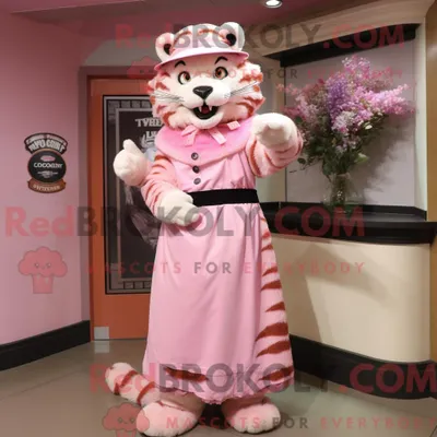 Produktbild von Maskottchenkostüm REDBROKOLY Pink Tiger mit Empire-Kleid und Hüten