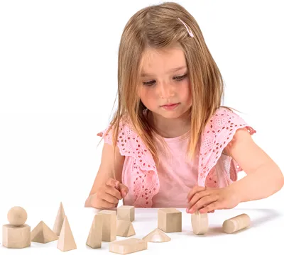 Produktbild von Geometriekörpersatz, 14 Stück aus RE-Wood®, im Karton