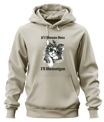 Immagine prodotto di Se fossi Shenan, una felpa con cappuccio "Shenanigan Katze" (gatto combinaguai), per amanti dei gatti, taglia XXL, con motivi naturali