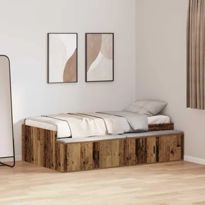 Produktbild von Maison Exclusive - Bettrahmen mit Schubladen Altholz 90 x 200 cm Holzwerkstoff