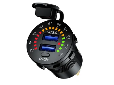 Obrázek produktu pro Rychlonabíječka USB QC3.0 + USB 6A s voltmetrem